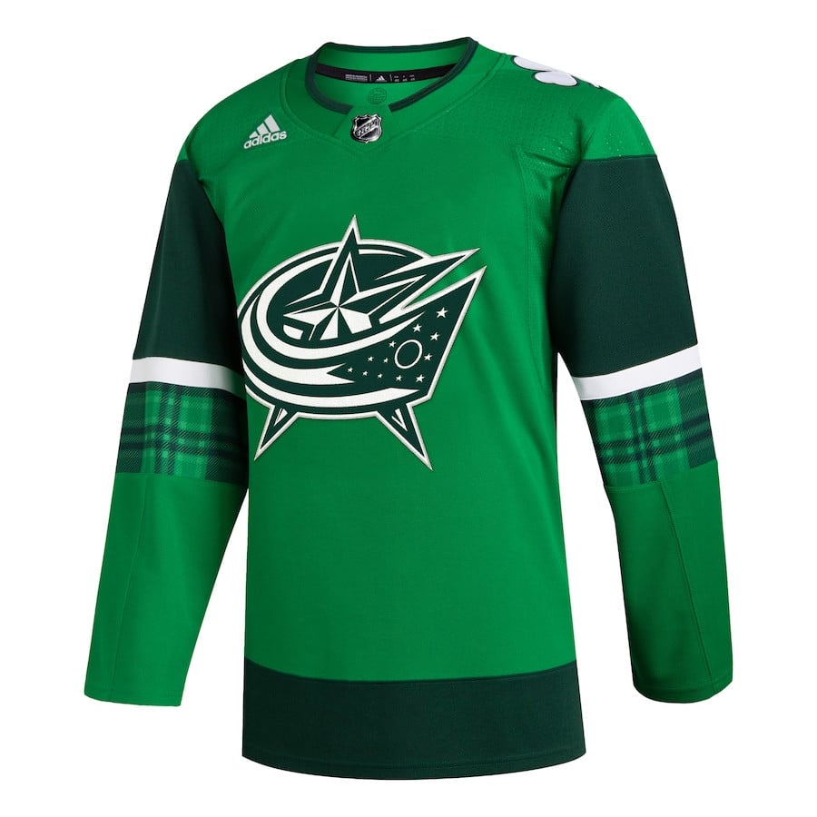 Columbus Blue Jackets 2023 St. Patrick's Day Primegreen Kelly Green NHL Jersey Men's