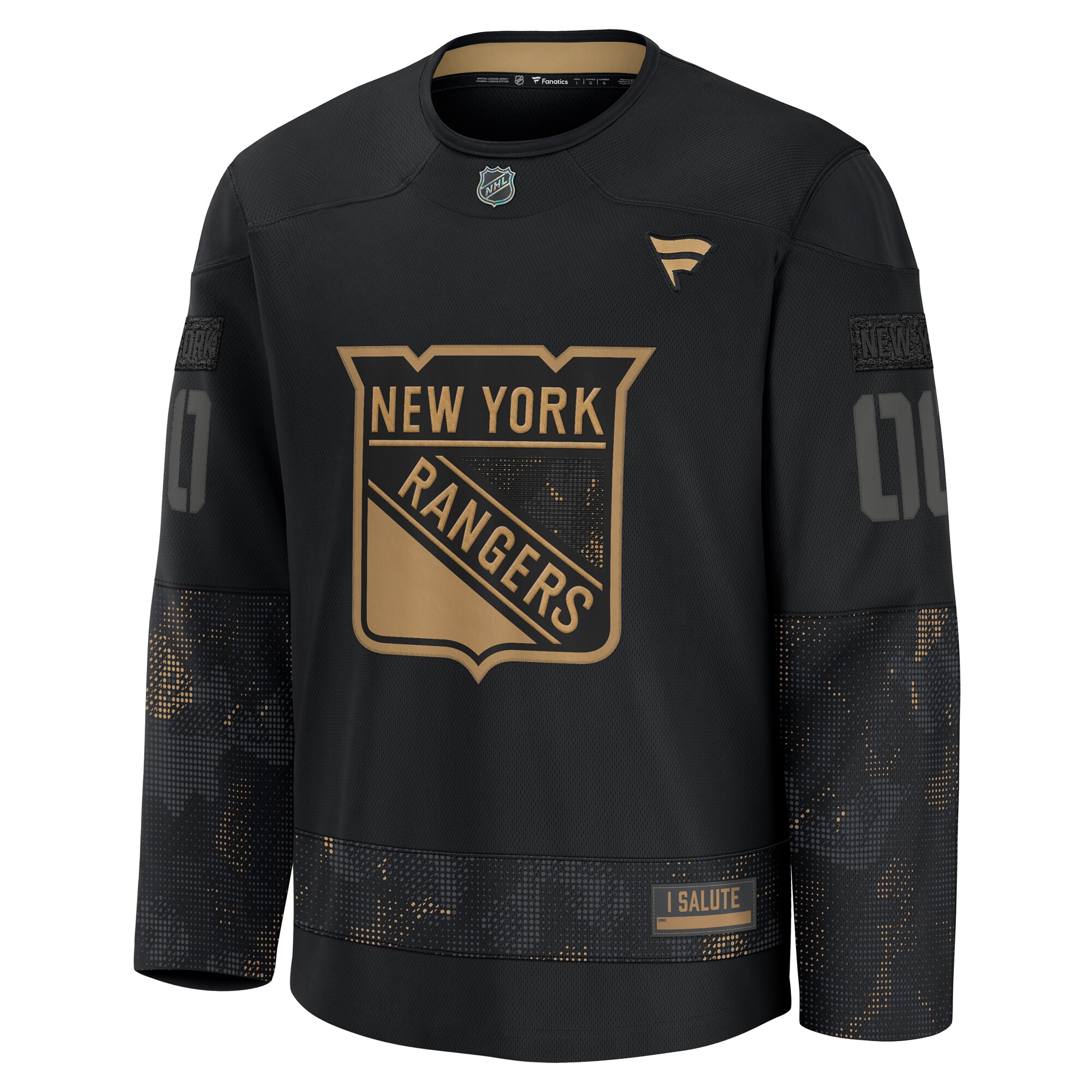 New York Rangers Black 2024 Military Appreciation Custom Practice NHL Jersey Men's