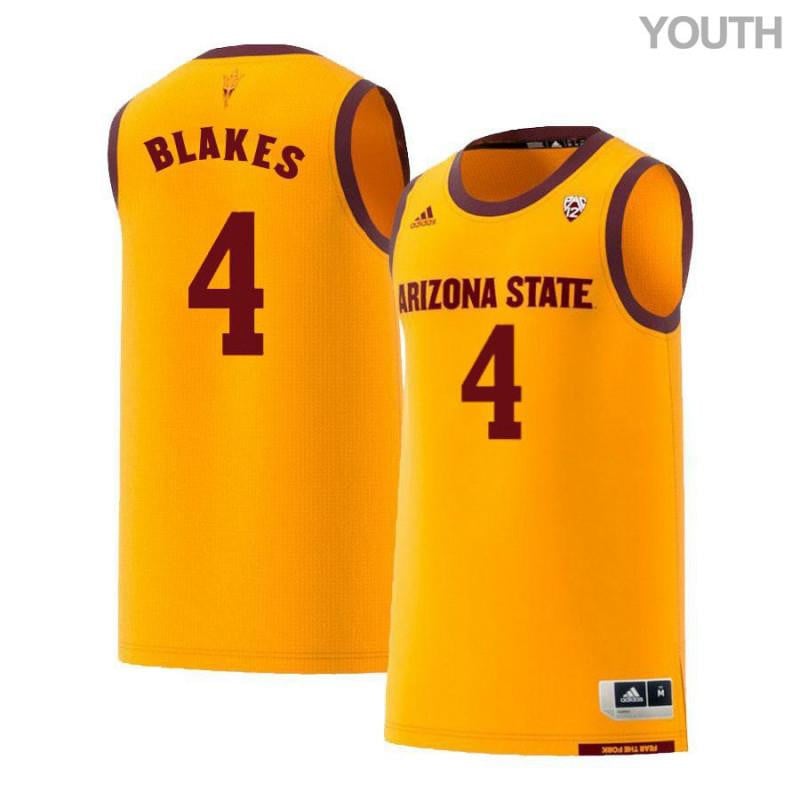 4 Gerry Blakes Yellow Retro Arizona State Sun Devils NCAA Jersey Youth