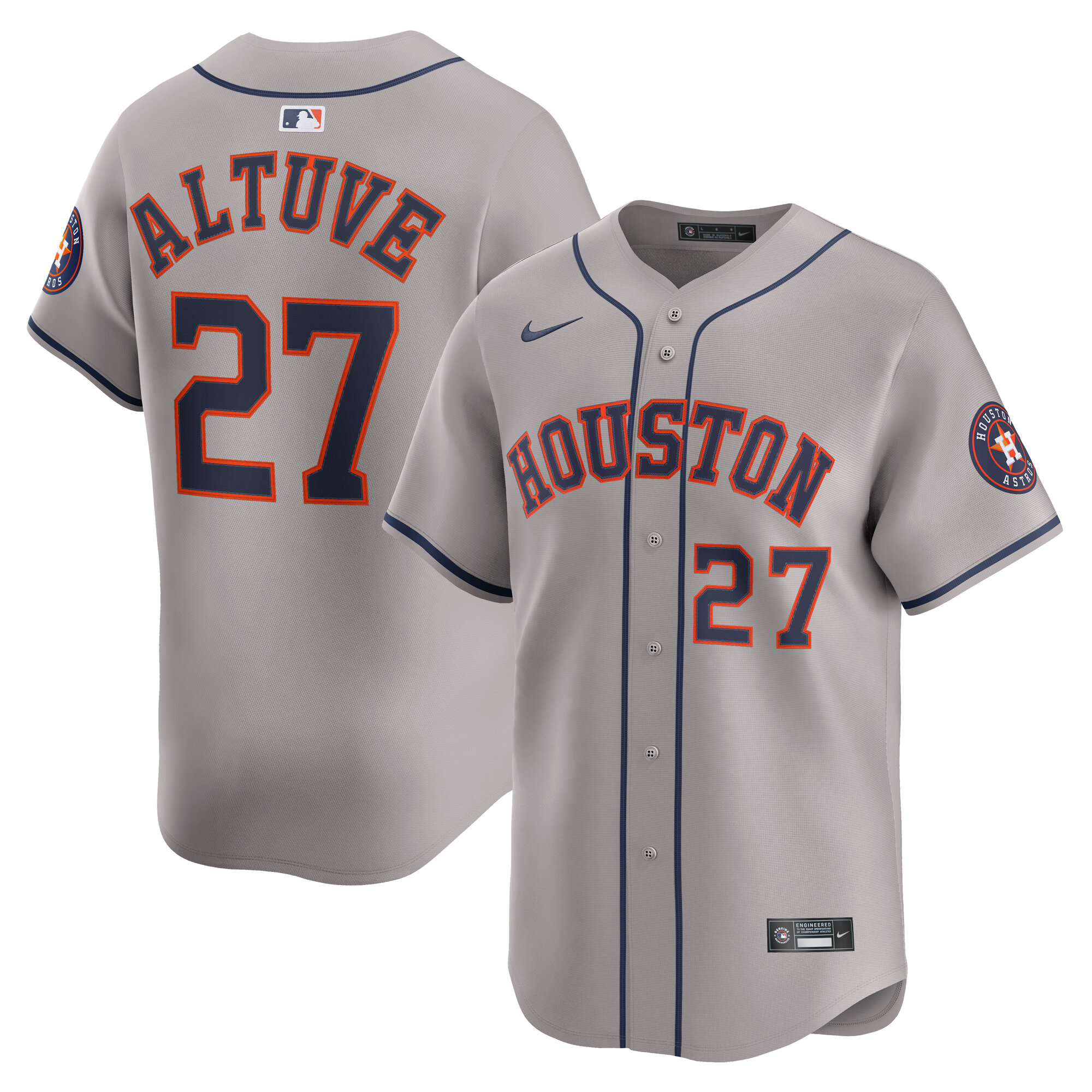 Houston Astros Jose Altuve Gray Road Limited Player MLB Jersey Men's