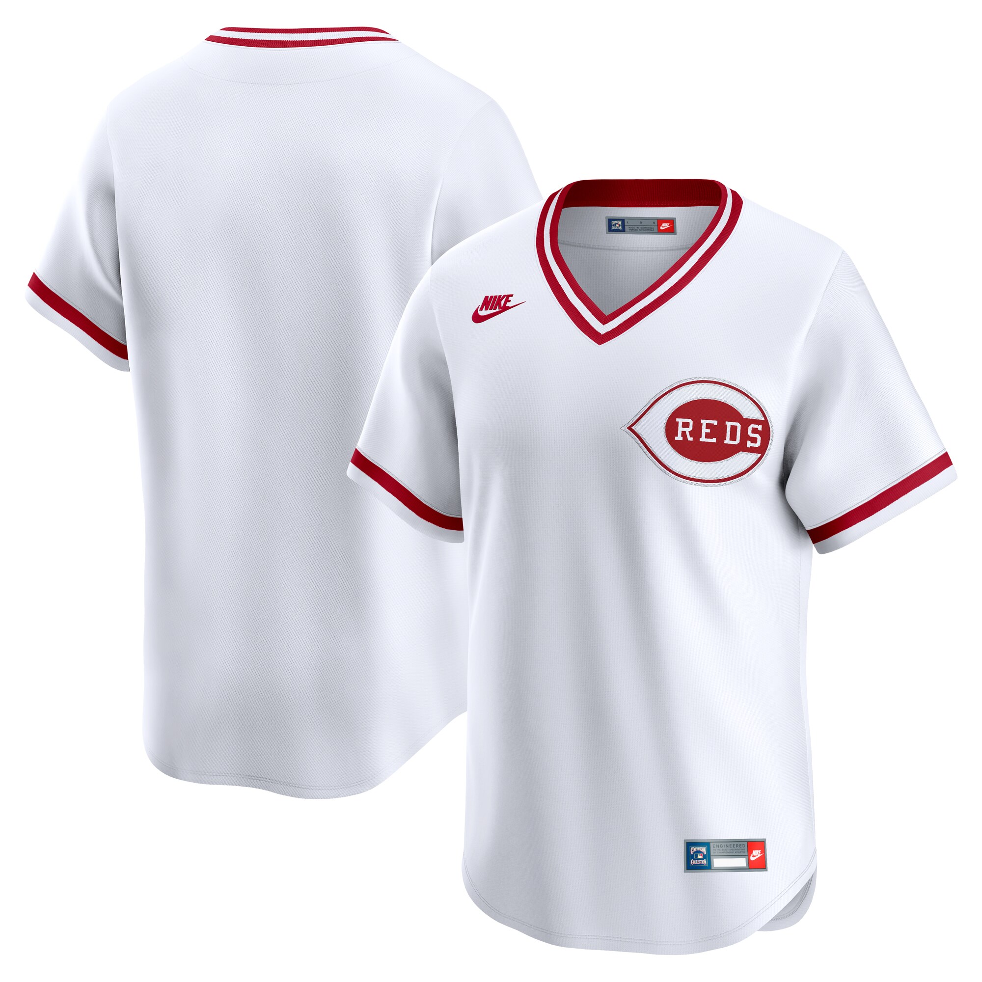 Cincinnati Reds White Throwback Cooperstown Collection Limited MLB Jersey Men's