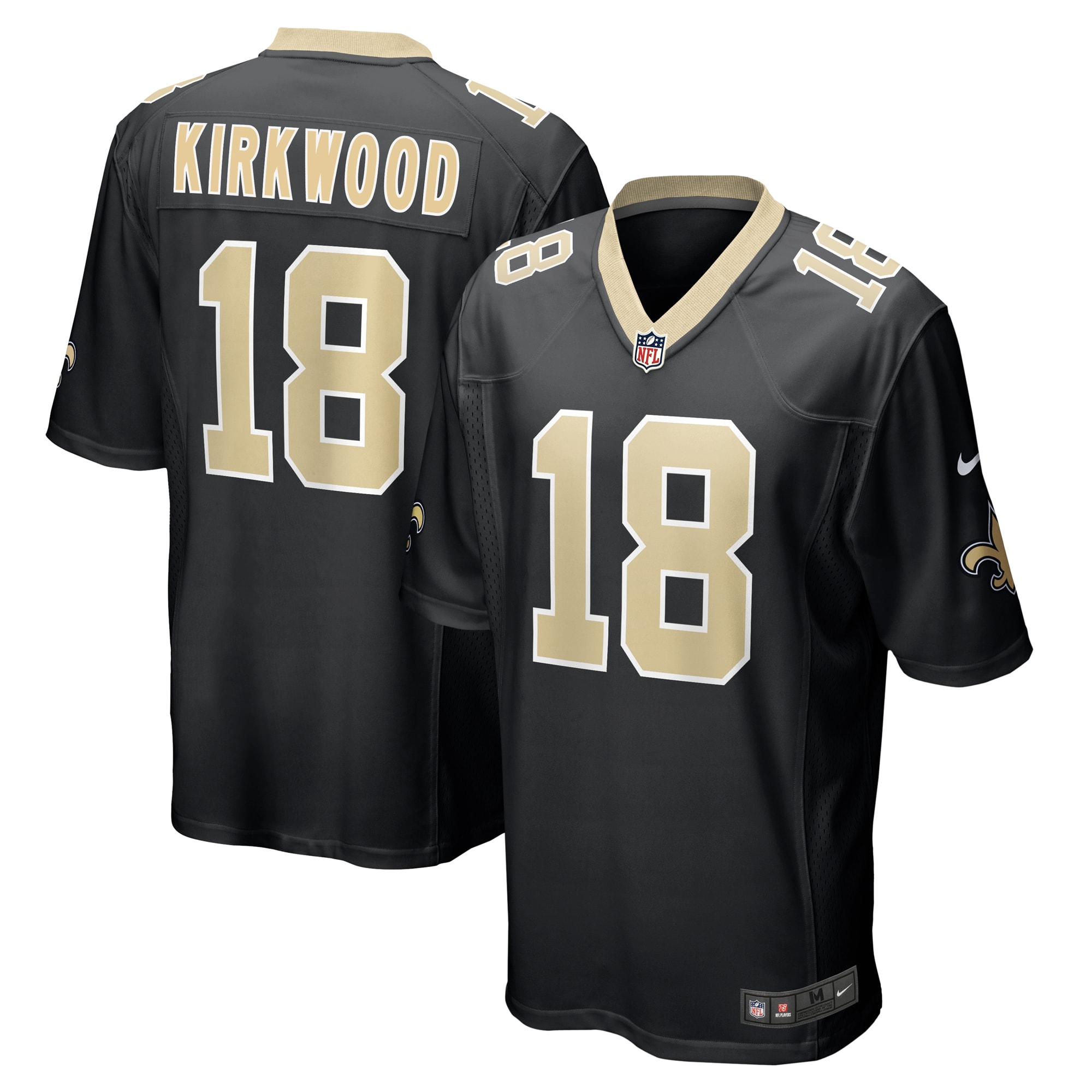 New Orleans Saints Keith Kirkwood Black Team Game NFL Jersey Men's