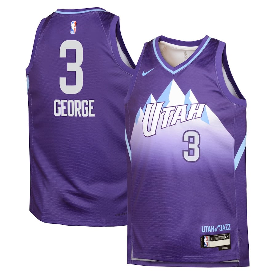 Keyonte George 3 Utah Jazz 2024/25 Swingman Playe City Edition Purple NBA Jersey Youth