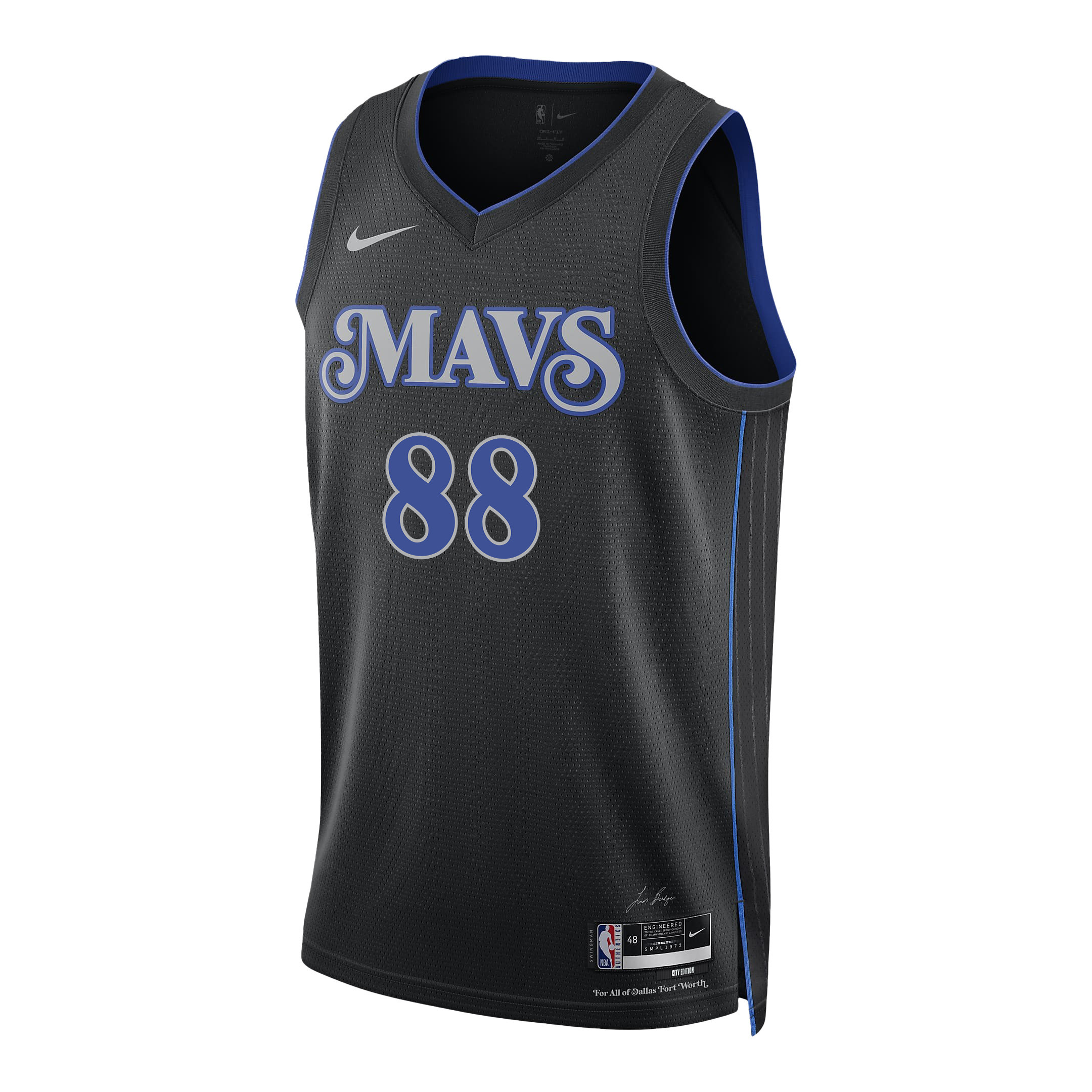 Markieff Morris 88 Dallas Mavericks 2024 FINALS PATCH Swingman City Edition Black NBA Jersey Men's