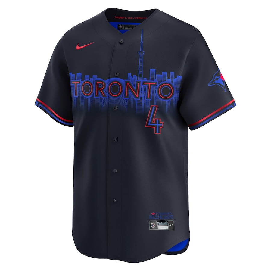 George Springer 4 Toronto Blue Jays 2024 City Connect Limited Player Black MLB Jersey Men's