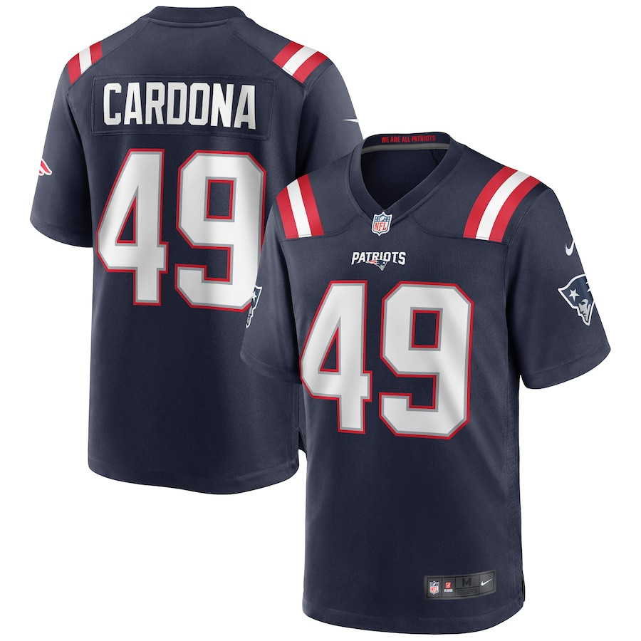 Joe Cardona 49 New England Patriots Game Navy NFL Jersey Men's