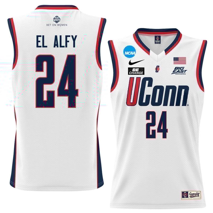 Jana El Alfy 24 UConn Huskies 2024 White Unisex NCAA Jersey Unisex