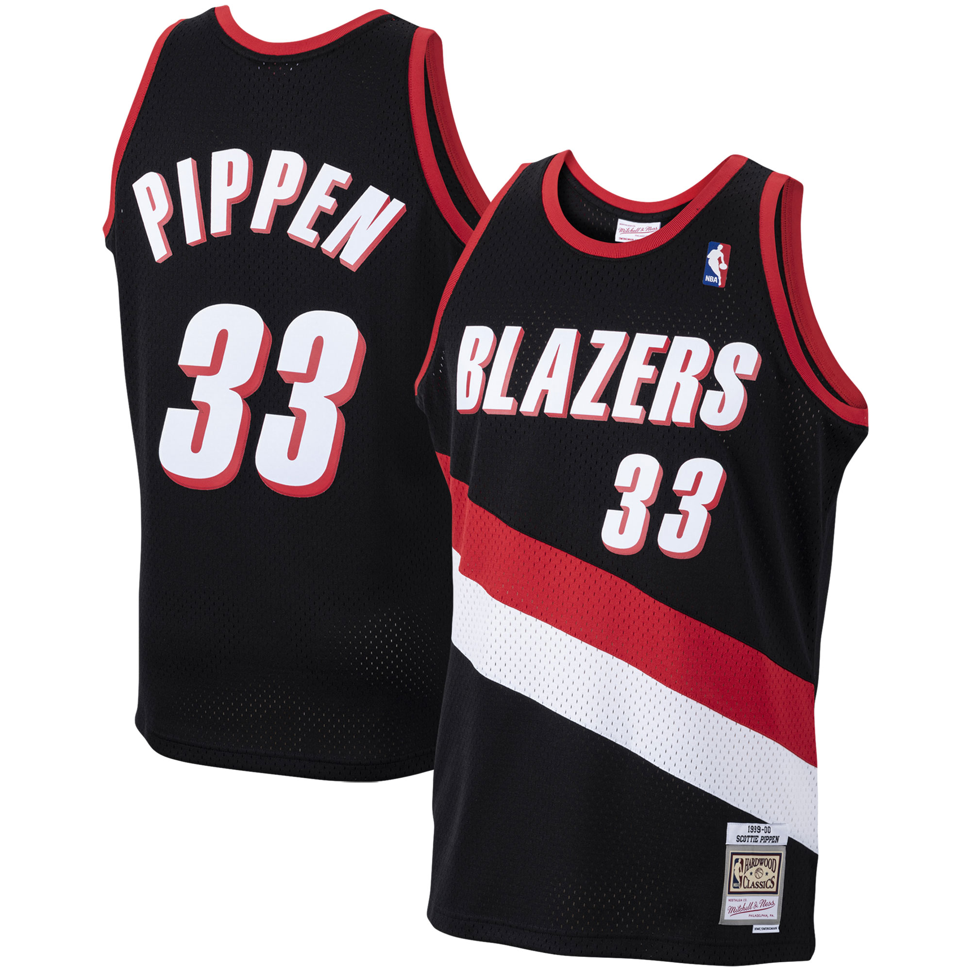 Mitchell Ness Scottie Pippen Black Portland Trail Blazers 1999-00 Hardwood Classics Swingman NBA Jersey Men's