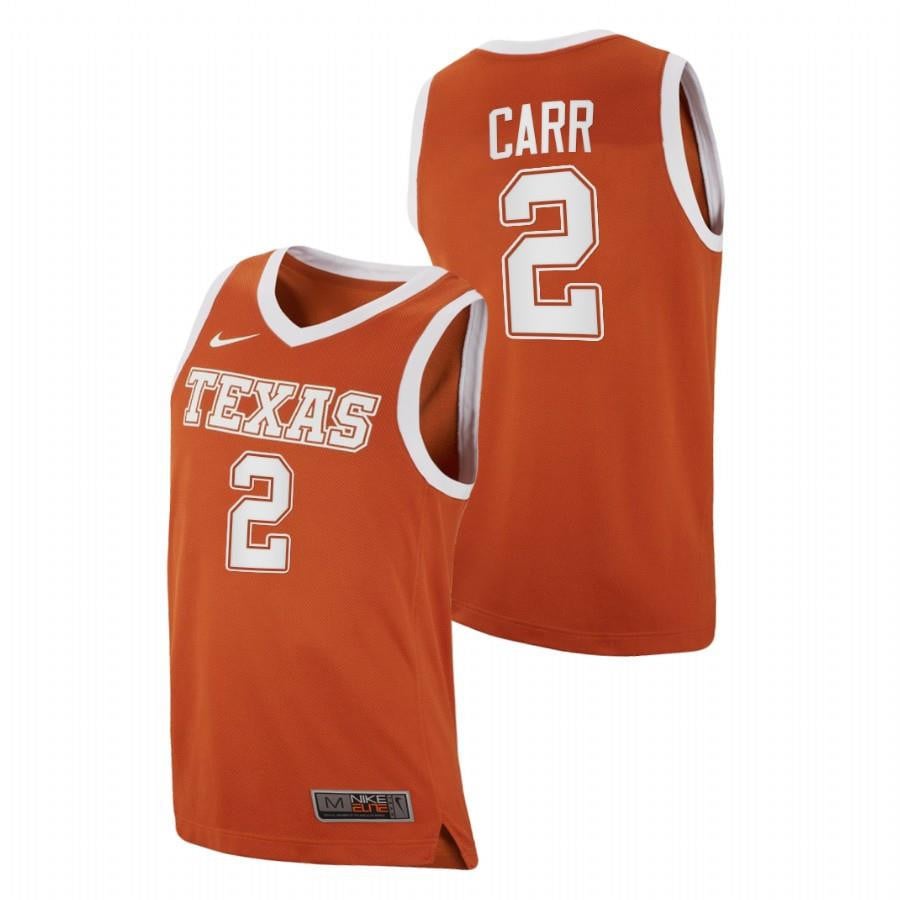 Texas Longhorns Marcus Carr 2 Orange College 2023 Top Transfers NCAA Jersey Men's