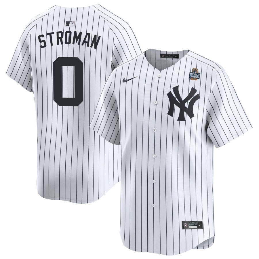 Marcus Stroman 0 New York Yankees 2024 World Series Home Limited Player White MLB Jersey Men's