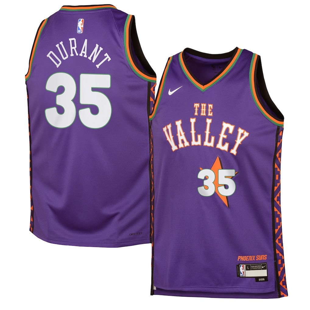 Kevin Durant 35 Phoenix Suns 2024/25 Swingman Playe City Edition Purple NBA Jersey Youth