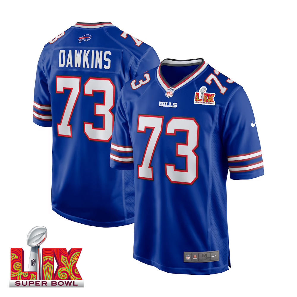Dion Dawkins #73 Buffalo Bills Super Bowl LIX Royal NFL Jersey Men's