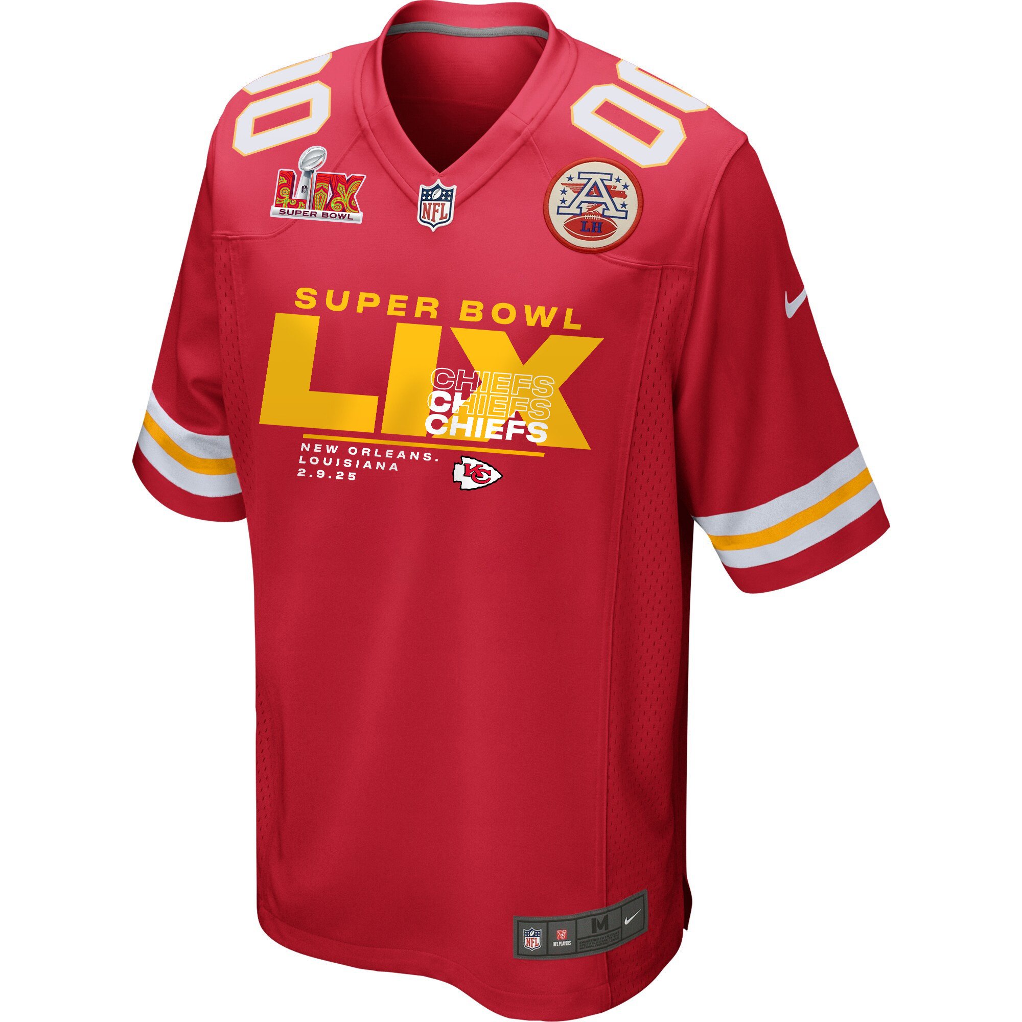 Kansas City Chiefs Super Bowl LIX New Orleans Game Red NFL Jersey Men's