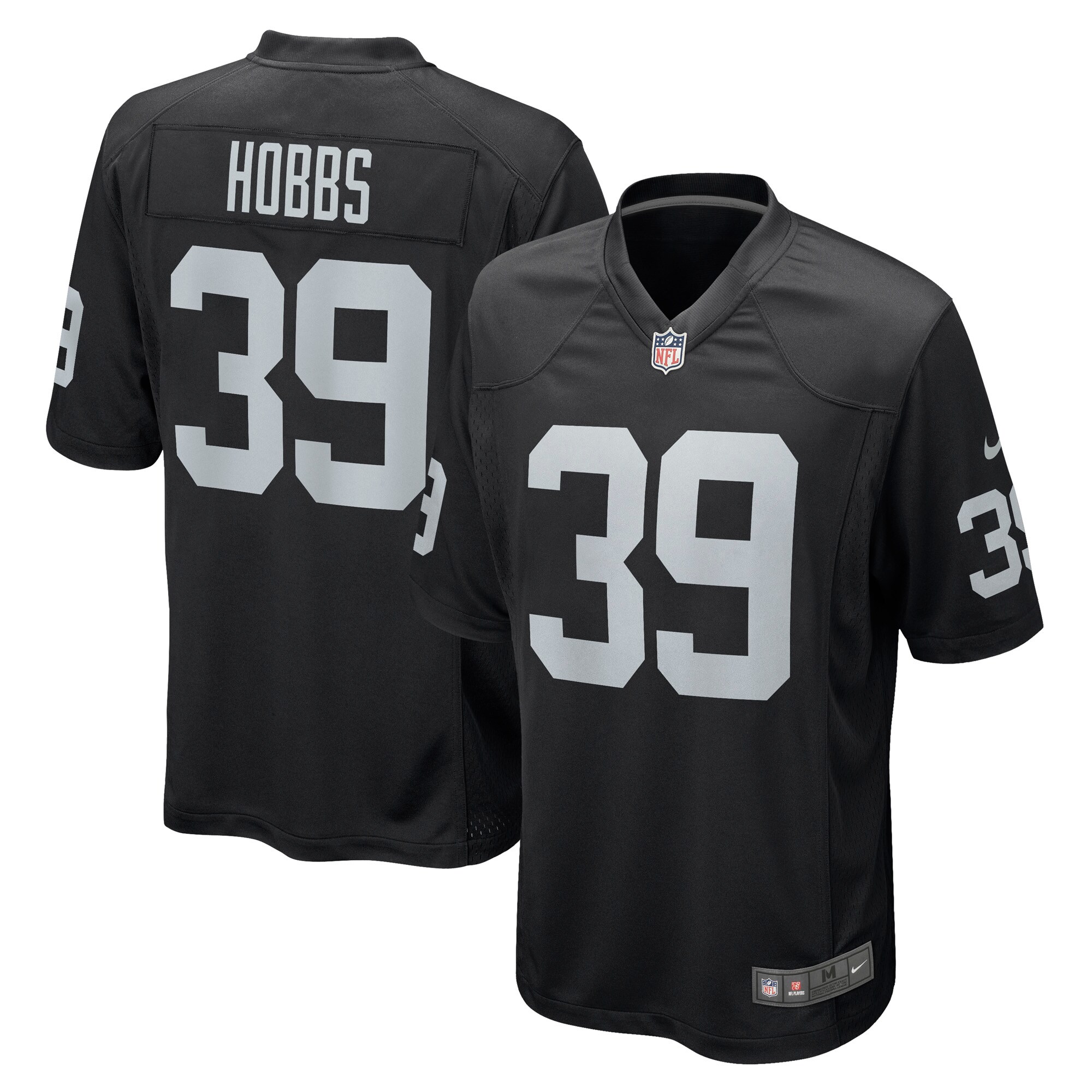 Las Vegas Raiders Nate Hobbs Black Game NFL Jersey Men's
