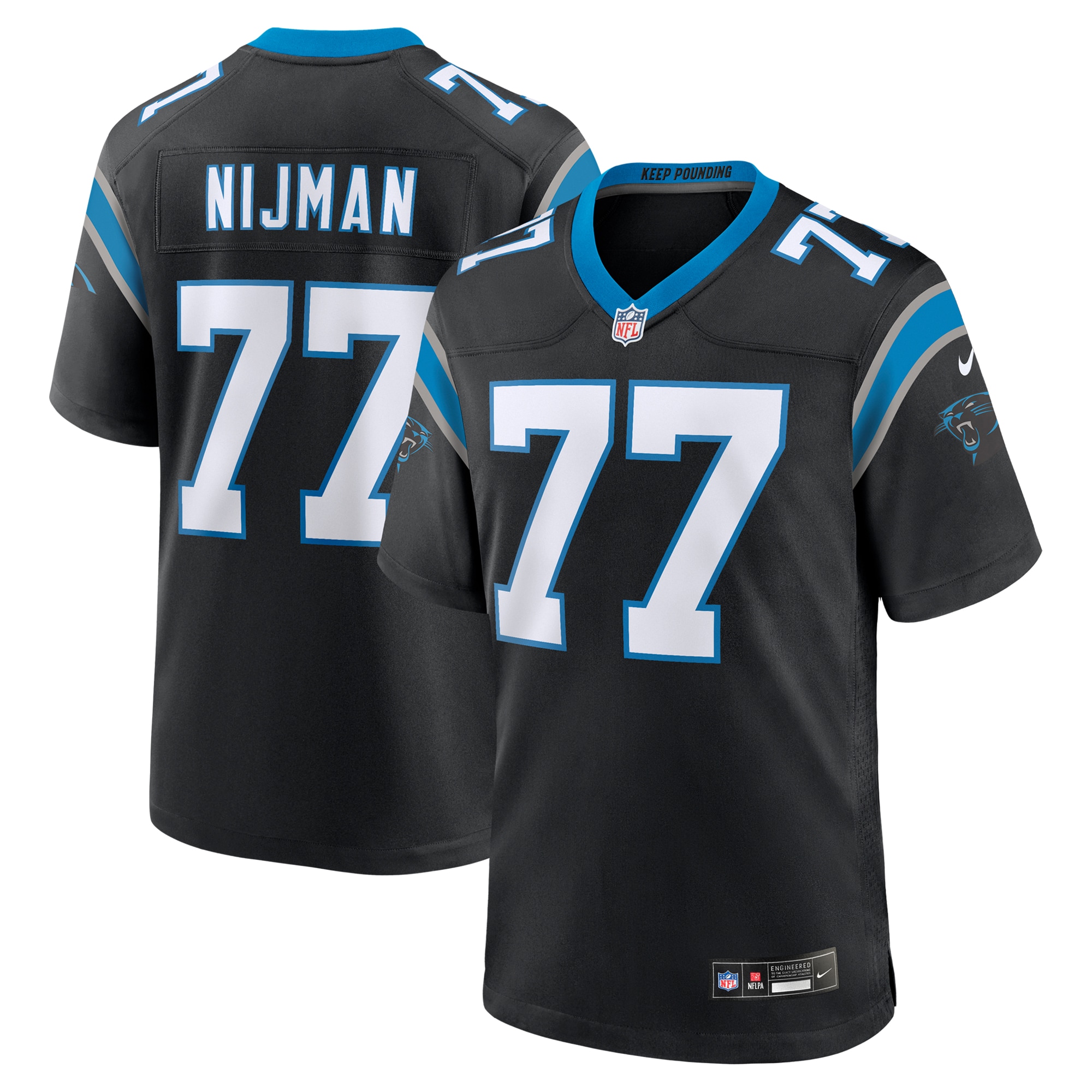 Carolina Panthers Yosh Nijman Black Game NFL Jersey Men's