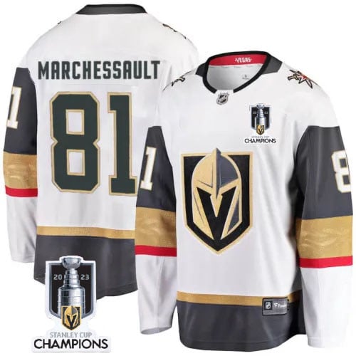 Jonathan Marchessault 81 Vegas Golden Knights 2023 Stanley Cup Champions Patch Away Breakaway Player White NHL Jersey Men's