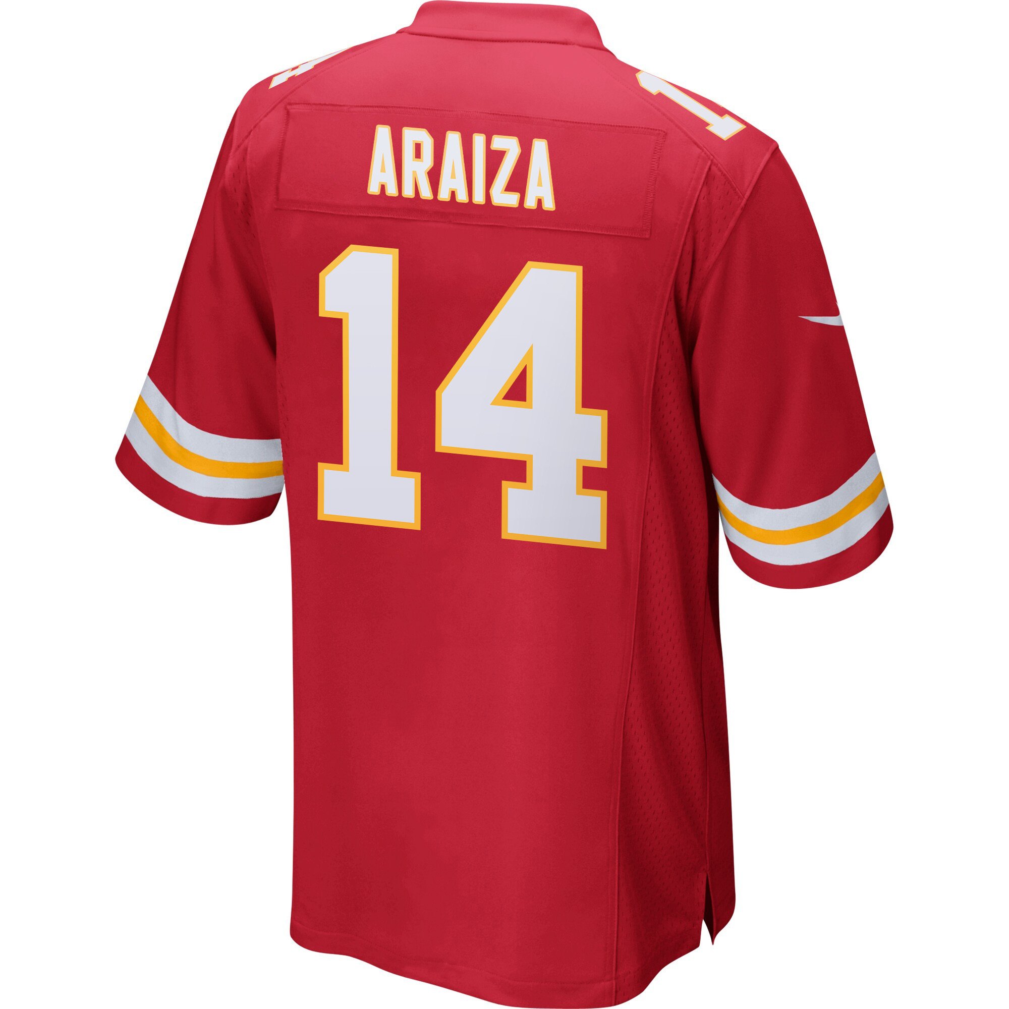 Matt Araiza 14 Kansas City Chiefs Super Bowl LIX Champions Patch New Orleans The Ultimate Showdown' EMBROIDERED Game Red NFL Jersey Men's