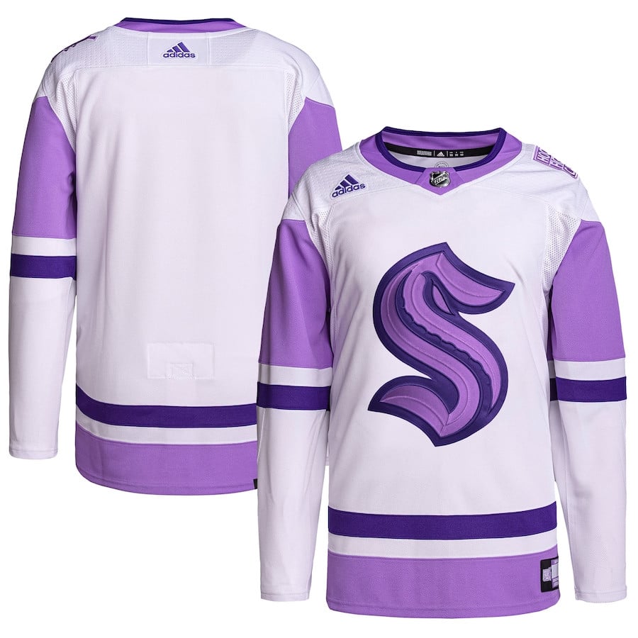 Seattle Kraken Fights Cancer Primegreen White/Purple NHL Jersey Men's
