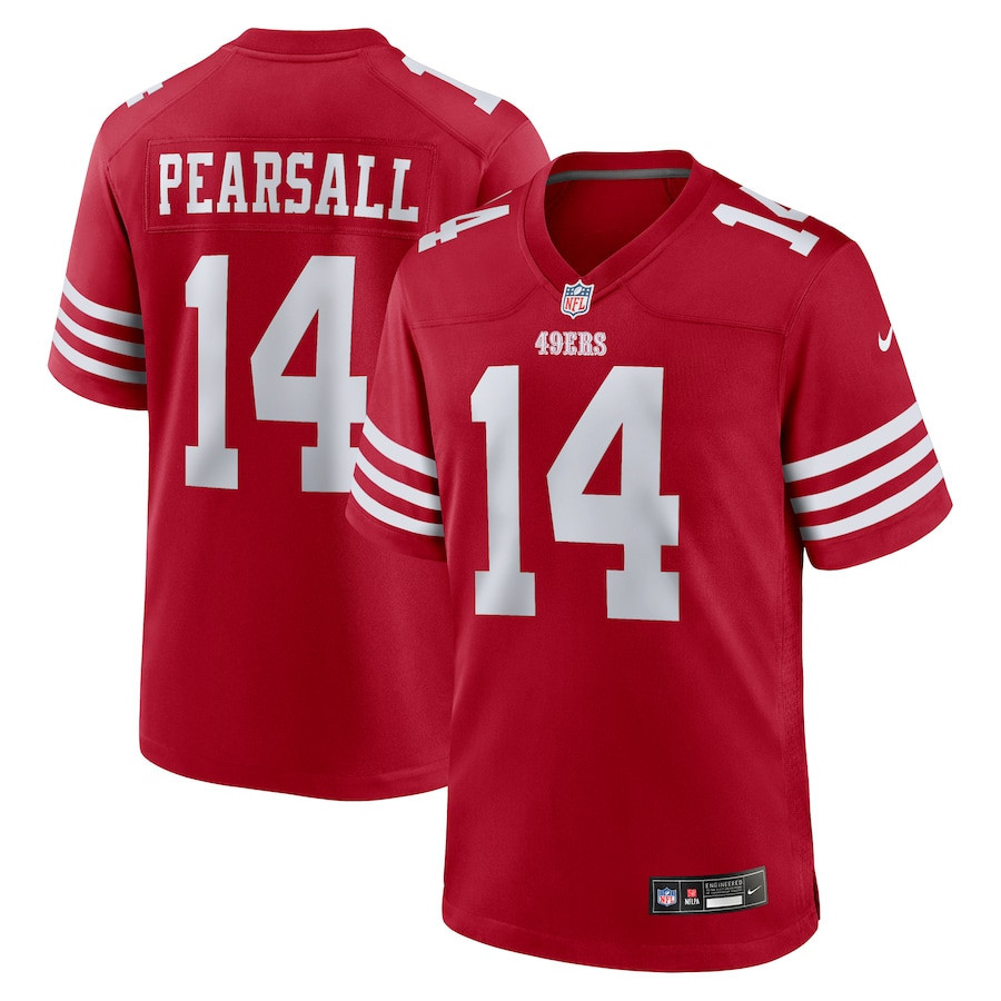 Ricky Pearsall 14 San Francisco 49ers Game Scarlet NFL Jersey Men's