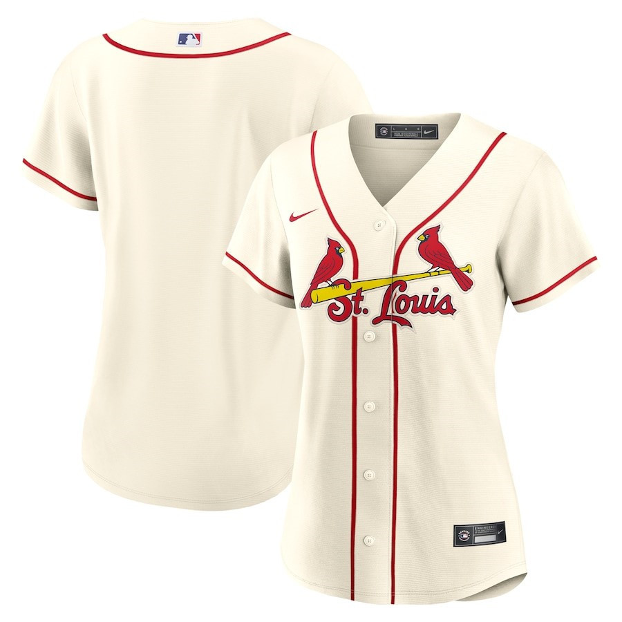 St. Louis Cardinals Alternate Team Cream MLB Jersey Women's