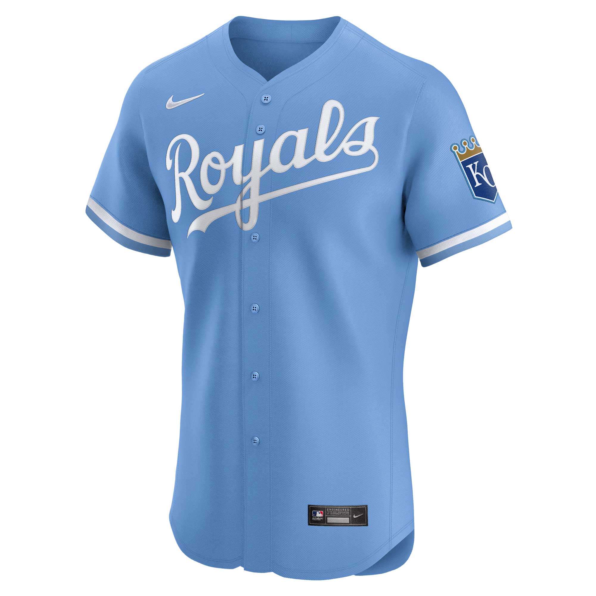 Kansas City Royals Light Blue Alternate Vapor Premier Elite Patch MLB Jersey Men's