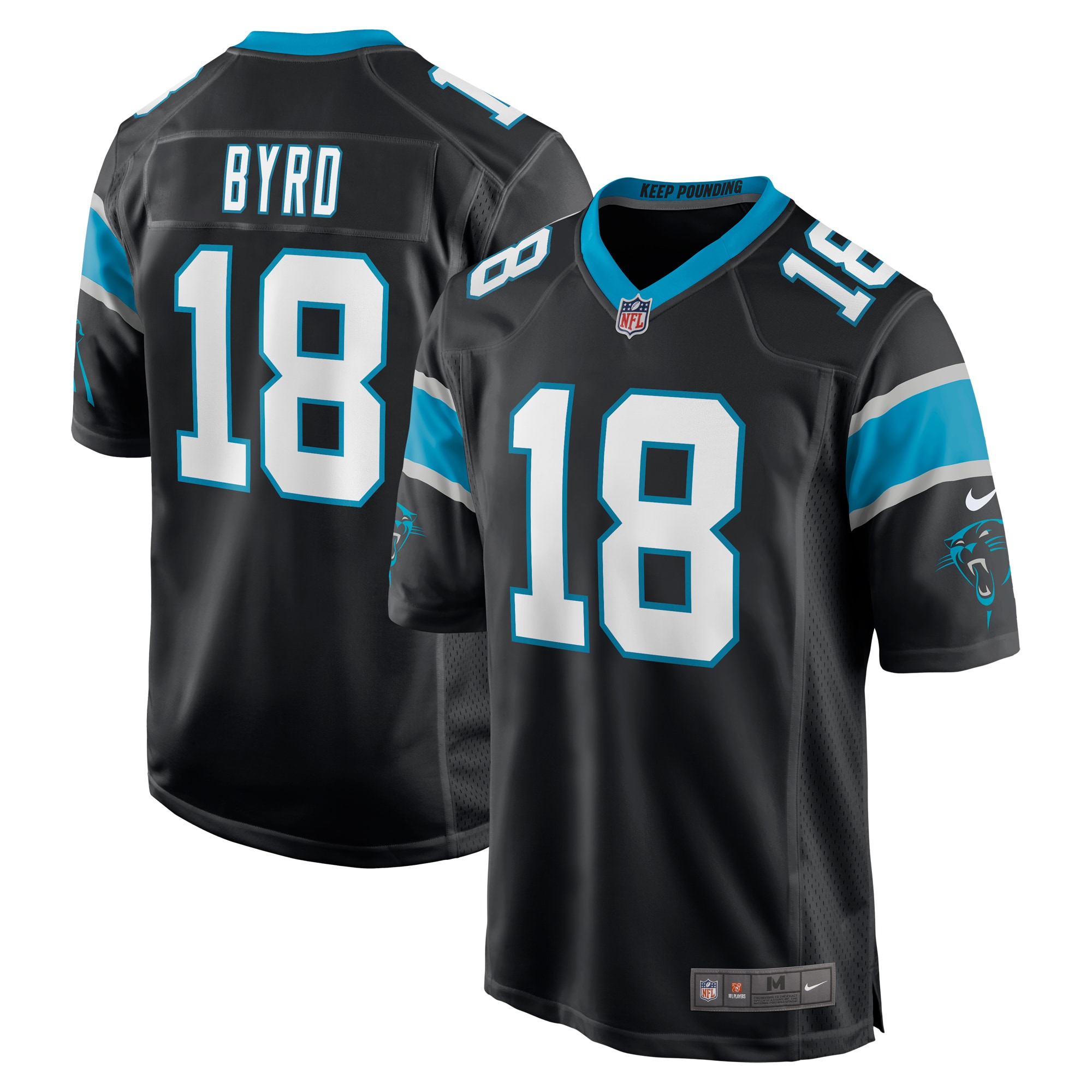 Carolina Panthers Damiere Byrd Black Game Player NFL Jersey Men's