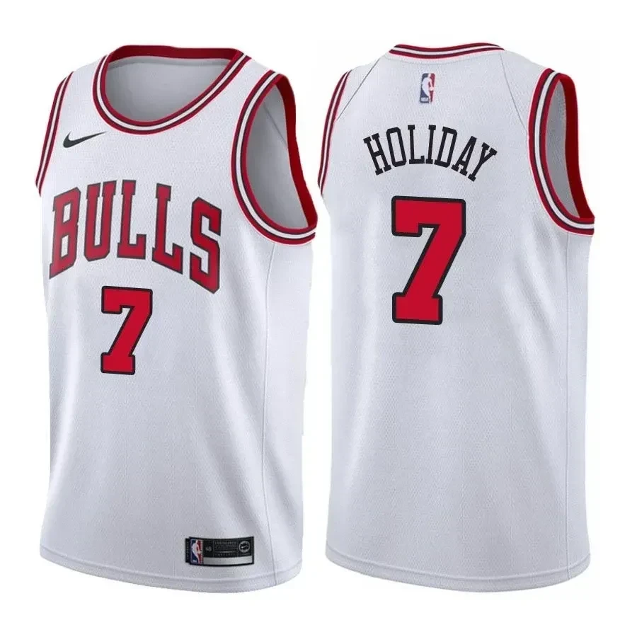 Chicago Bulls Justin Holiday 7 Associatio White NBA Jersey Men's
