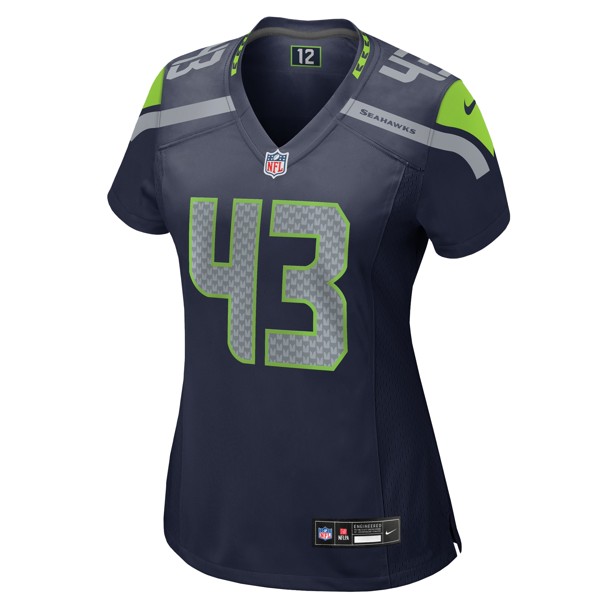 Seattle Seahawks Levi Bell College Navy Team Game NFL Jersey Women's
