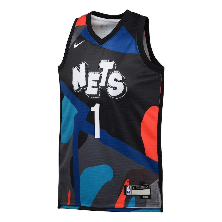 Mikal Bridges 1 Brooklyn Nets 2023/24 City Edition Swingma Black NBA Jersey Youth