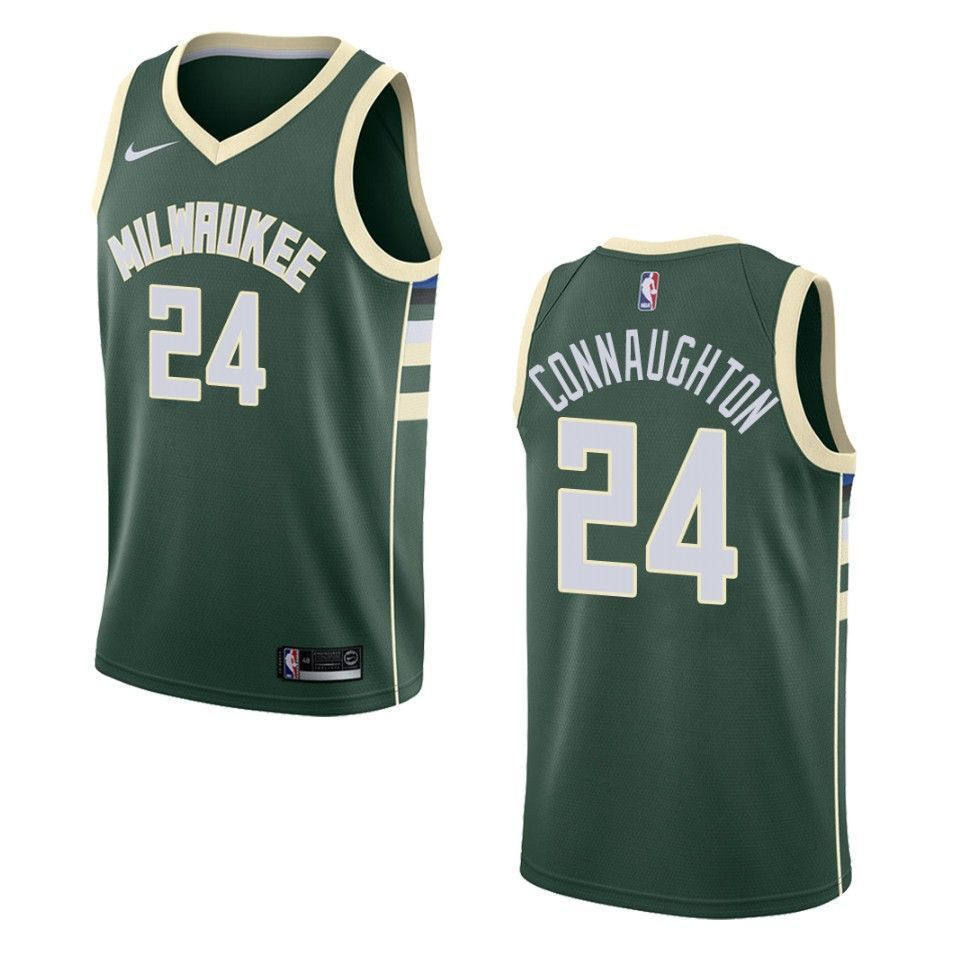Milwaukee Bucks 24 Pat Connaughton Icon Swingman Green NBA Jersey Men's