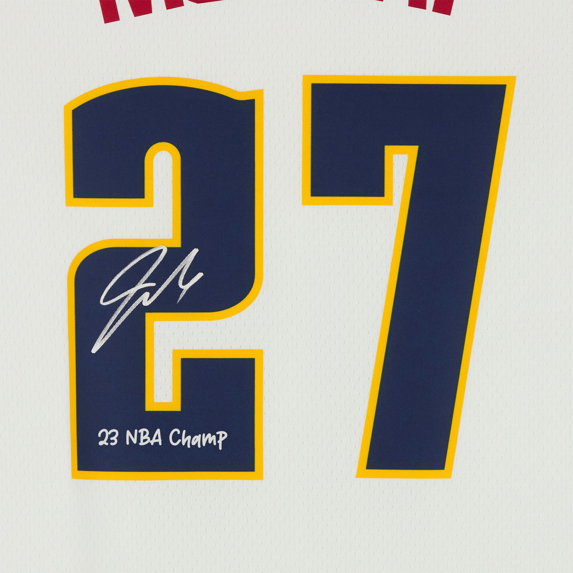 Jamal Murray 27 Denver Nuggets 2023 Finals Champions with & #8220;23 Champ& #8221 White NBA Jersey Men's