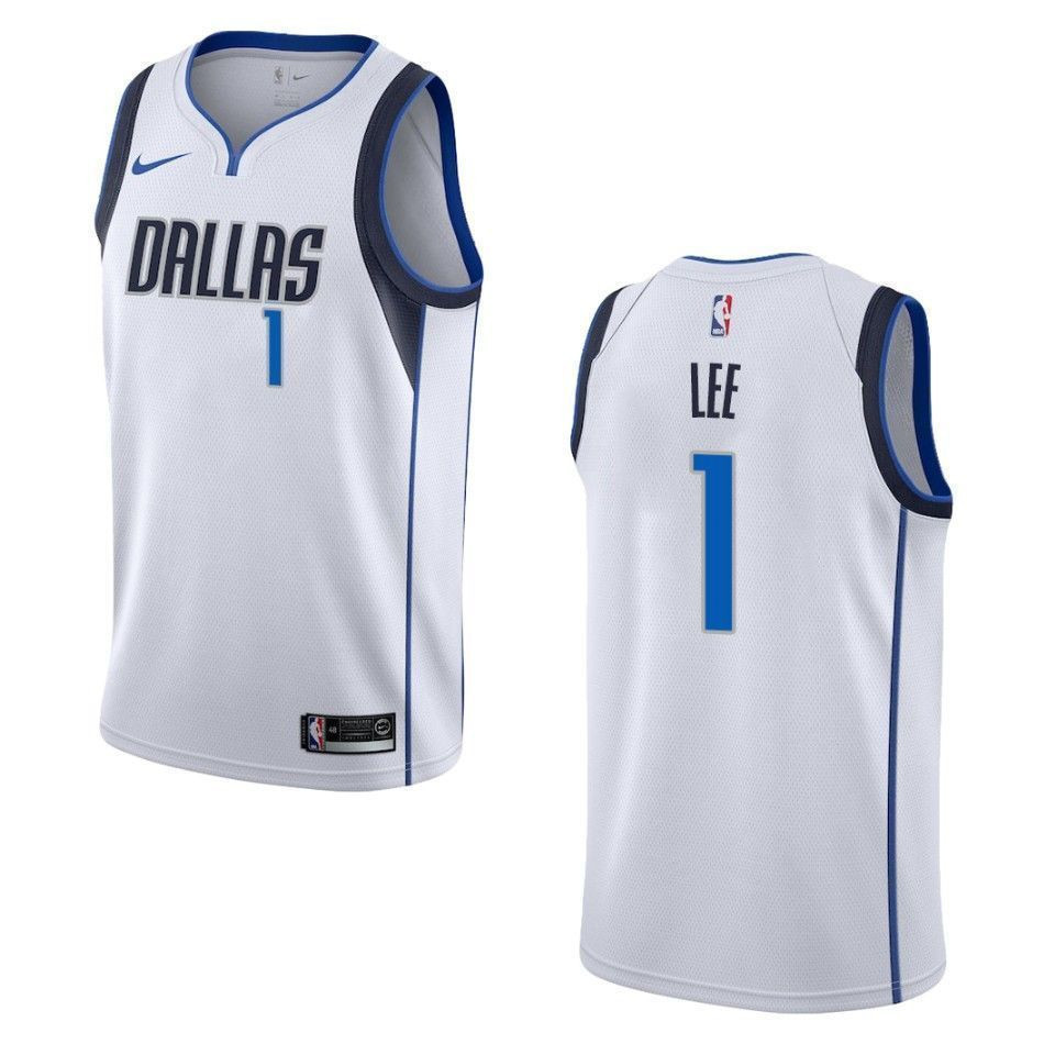 Dallas Mavericks 1 Courtney Lee Association Swingman White NBA Jersey Men's