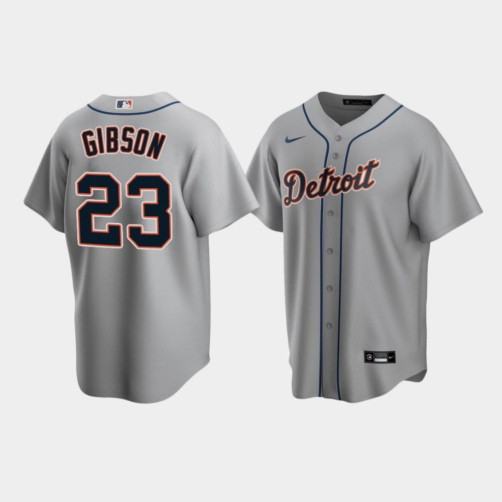 Detroit Tigers 23 Kirk Gibson Gray Road MLB Jersey Men's