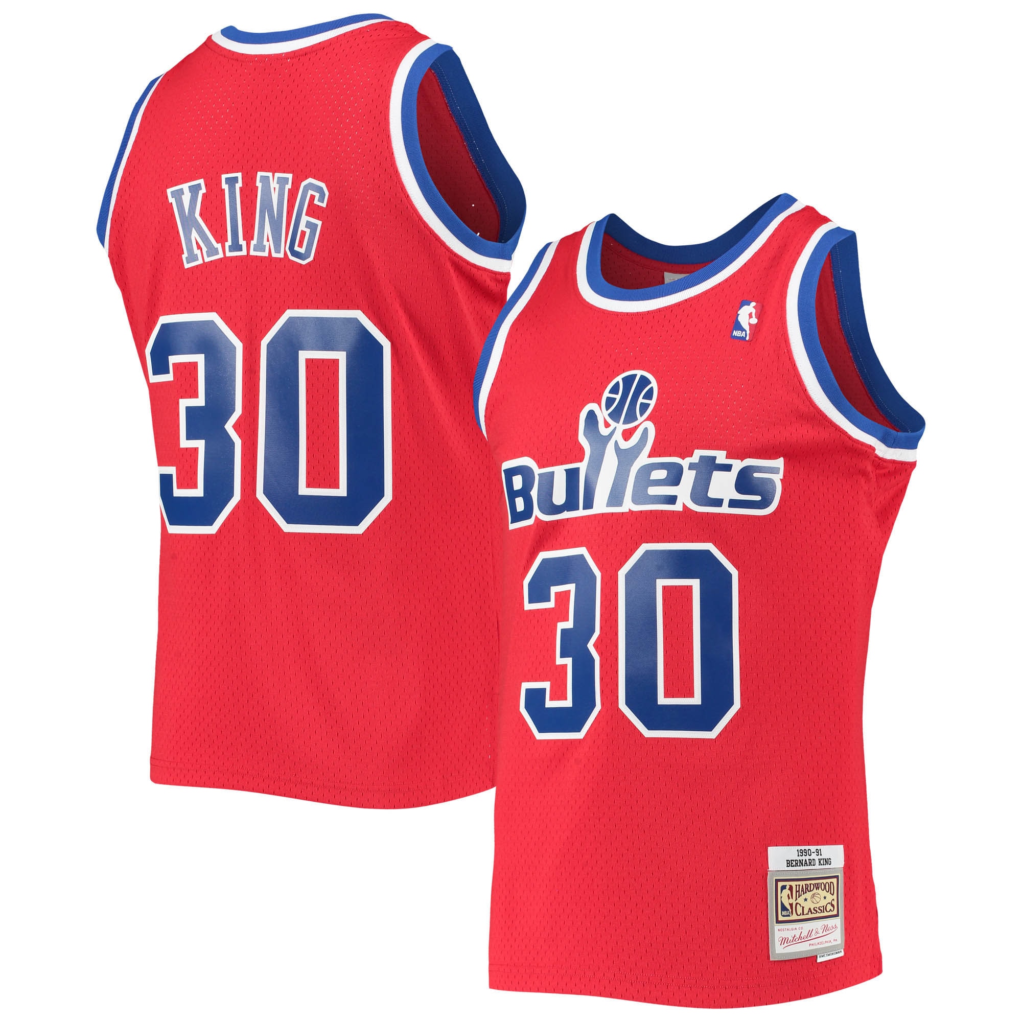 Mitchell Ness Bernard King Red Washington Bullets 1990/91 Hardwood Classics Swingman NBA Jersey Men's