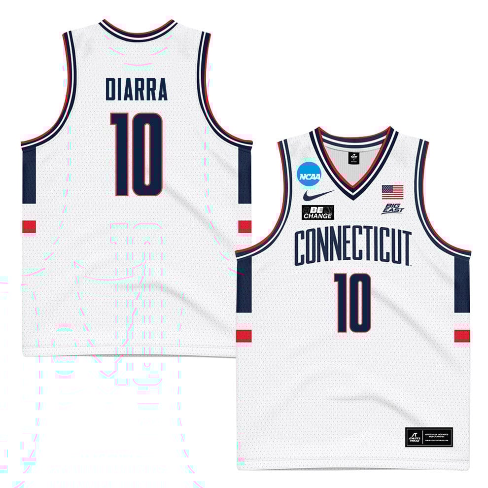 Hassan Diarra 10 UConn Huskies 2024 White Unisex NCAA Jersey Unisex