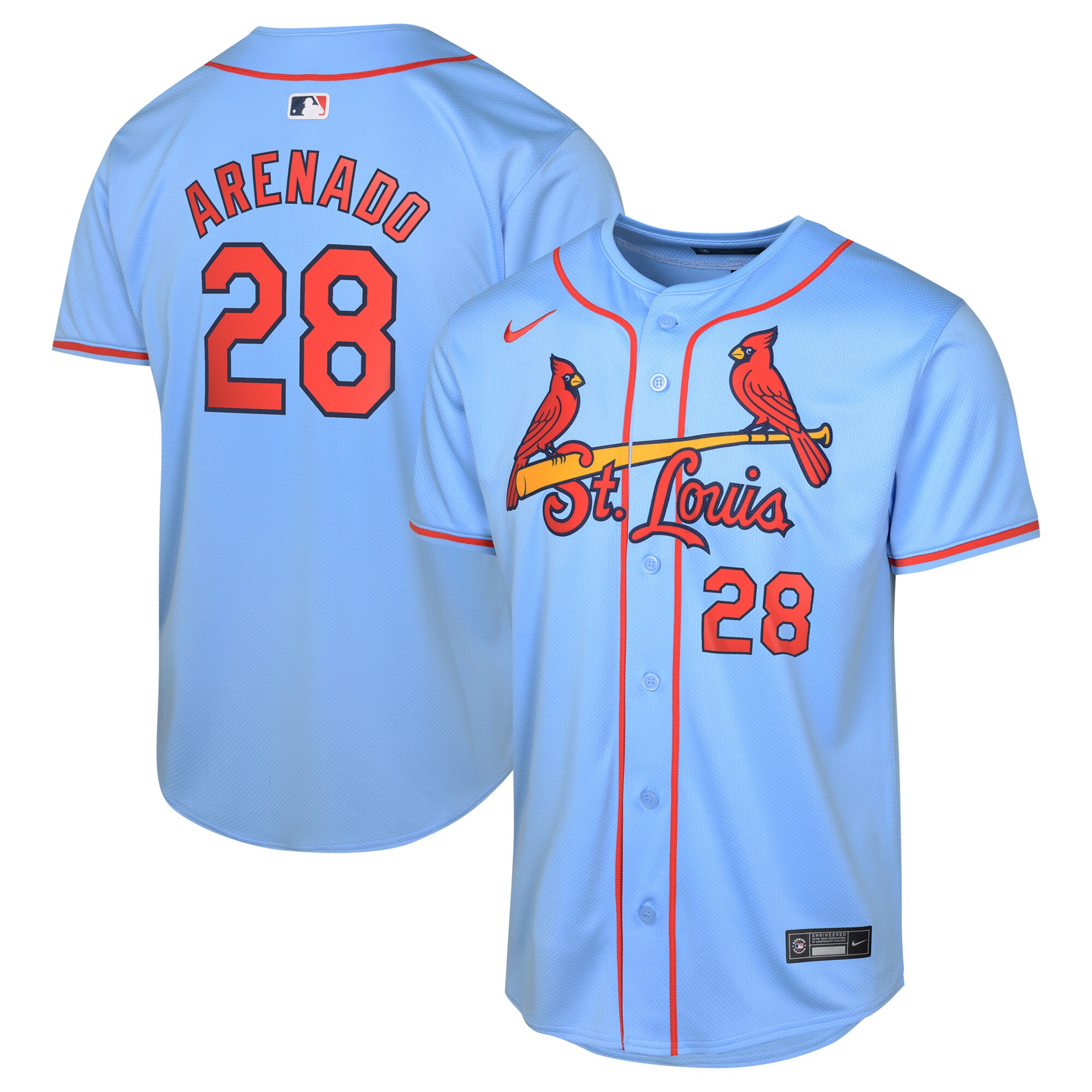 St. Louis Cardinals Nolan Arenado Light Blue Alternate Limited Player MLB Jersey Youth