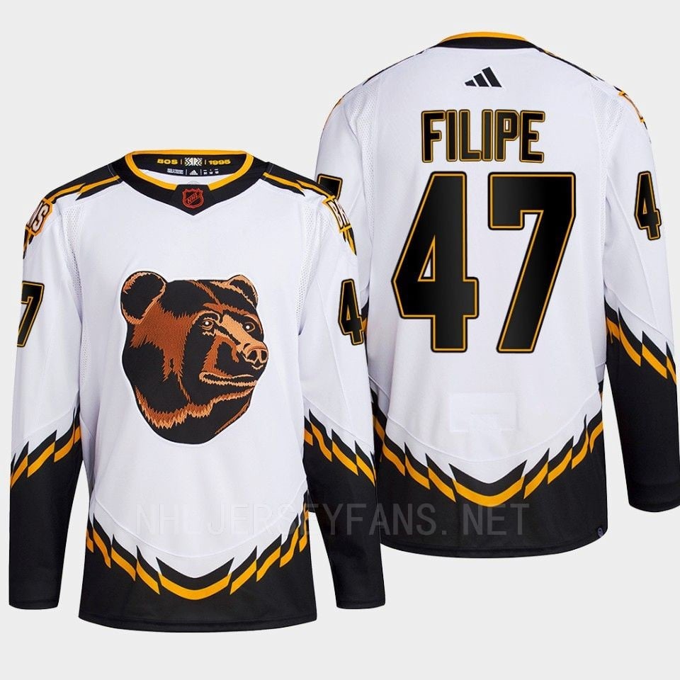 Boston Bruins 2022 Reverse Retro 2.0 Matt Filipe 47 White Primegreen NHL Jersey Men's