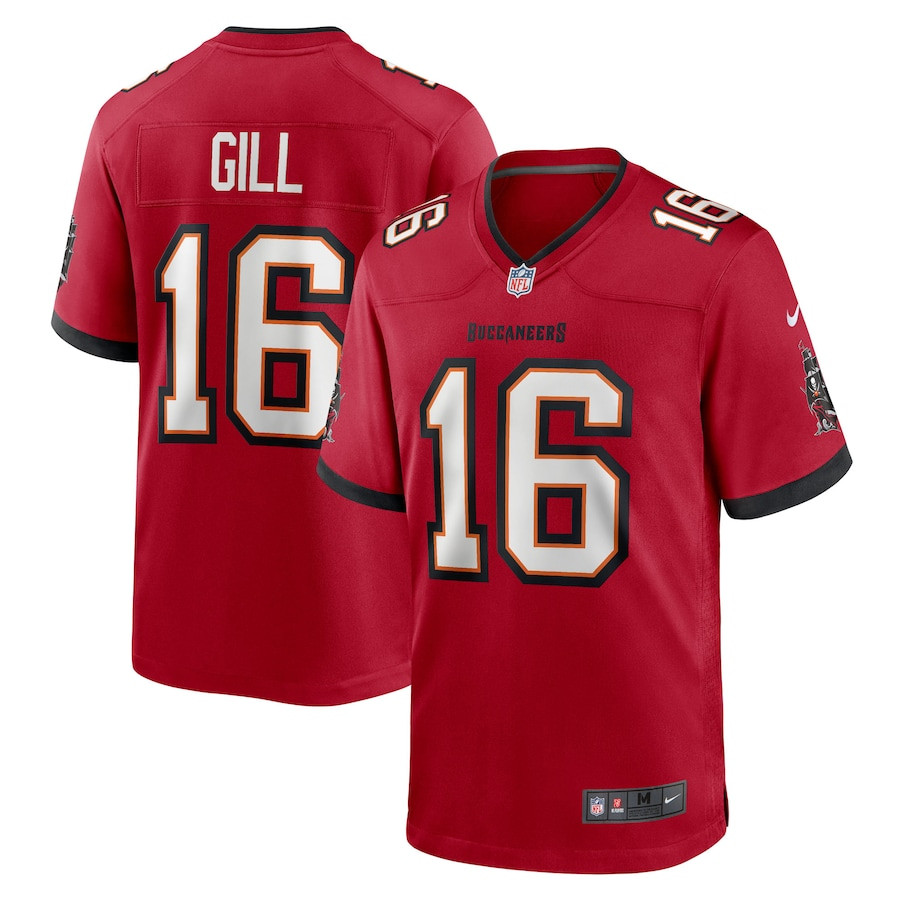 Trenton Gill 16 Tampa Bay Buccaneers Team Game Red NFL Jersey Men's