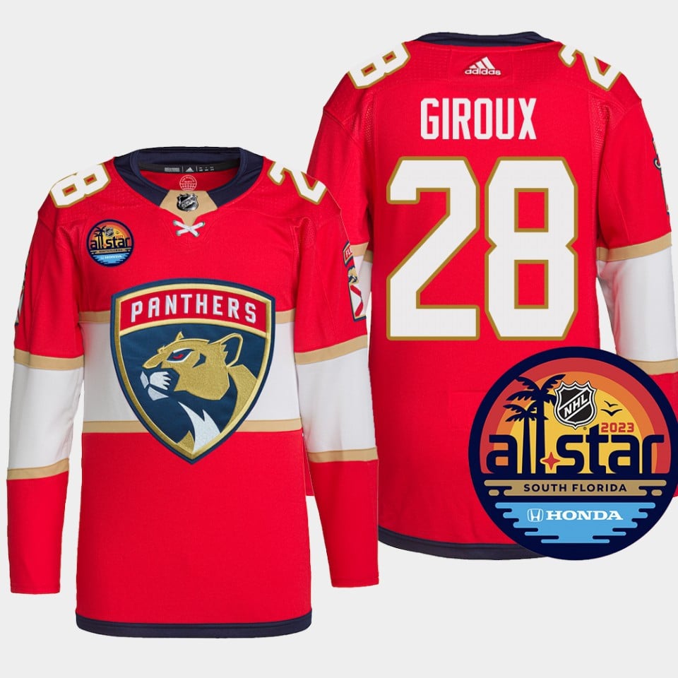 Claude Giroux 28 Florida Panthers 2023 All Star Game Red Equipment NHL Jersey Men's