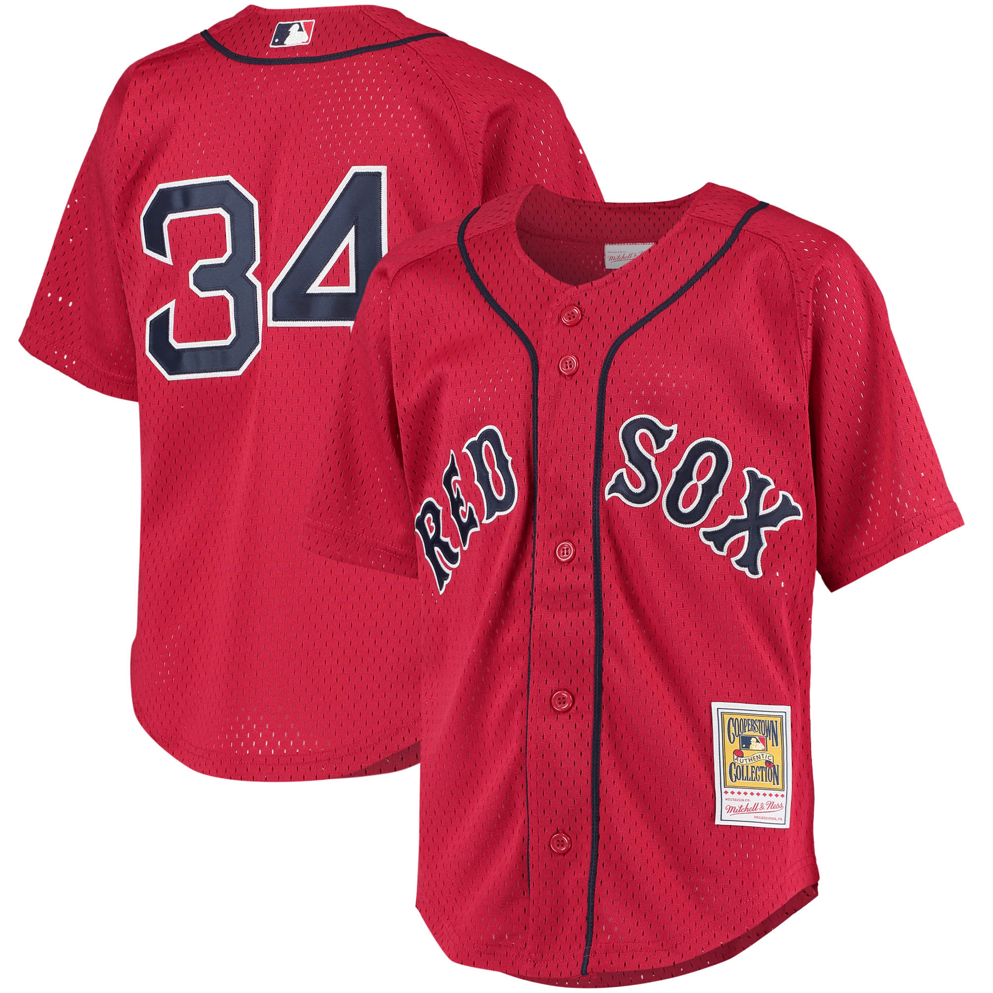 Boston Red Sox David Ortiz Mitchell Ness Red Cooperstown Collection Batting Practice MLB Jersey Youth
