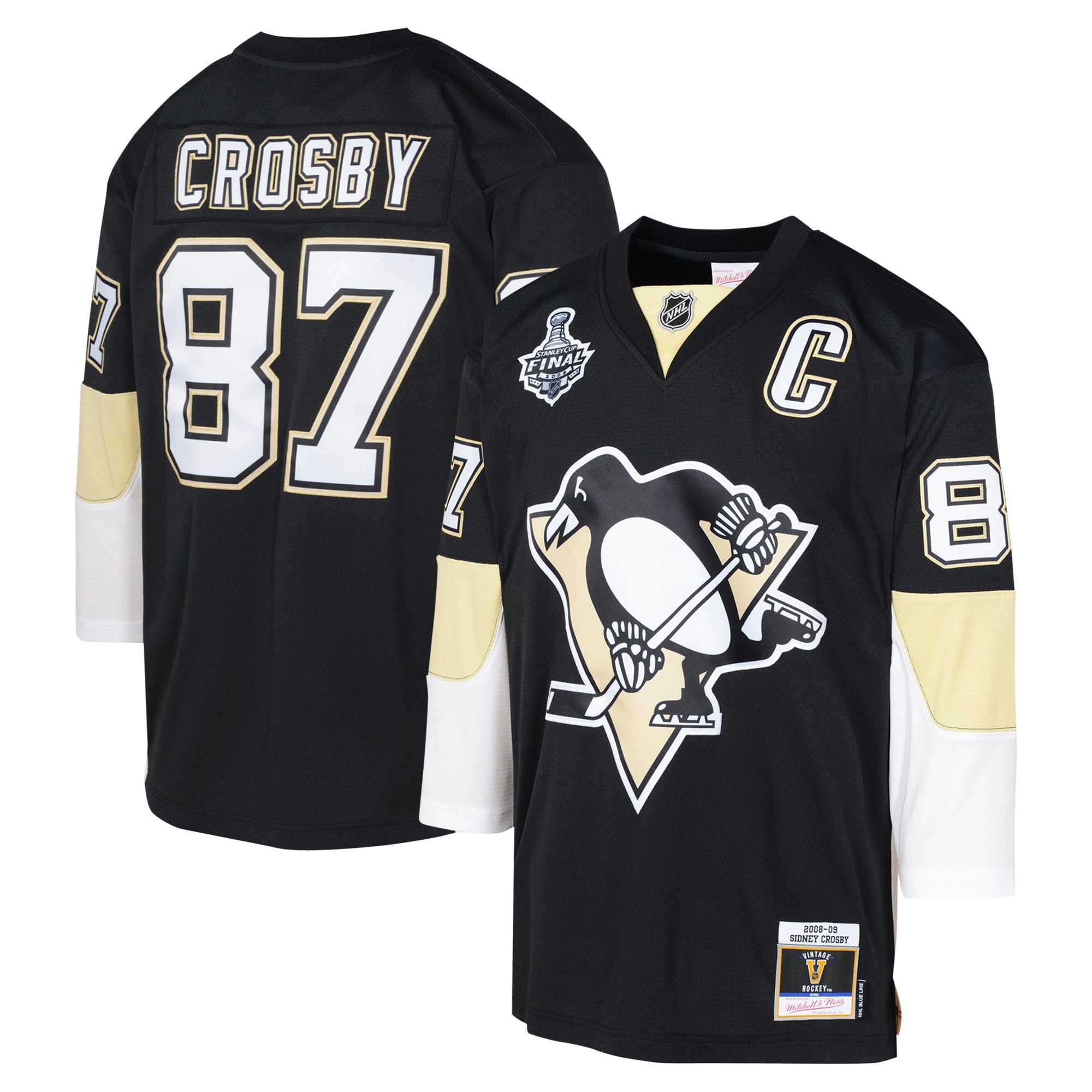 Pittsburgh Penguins Sidney Crosby Mitchell Ness Black 2008 Blue Line Player NHL Jersey Youth