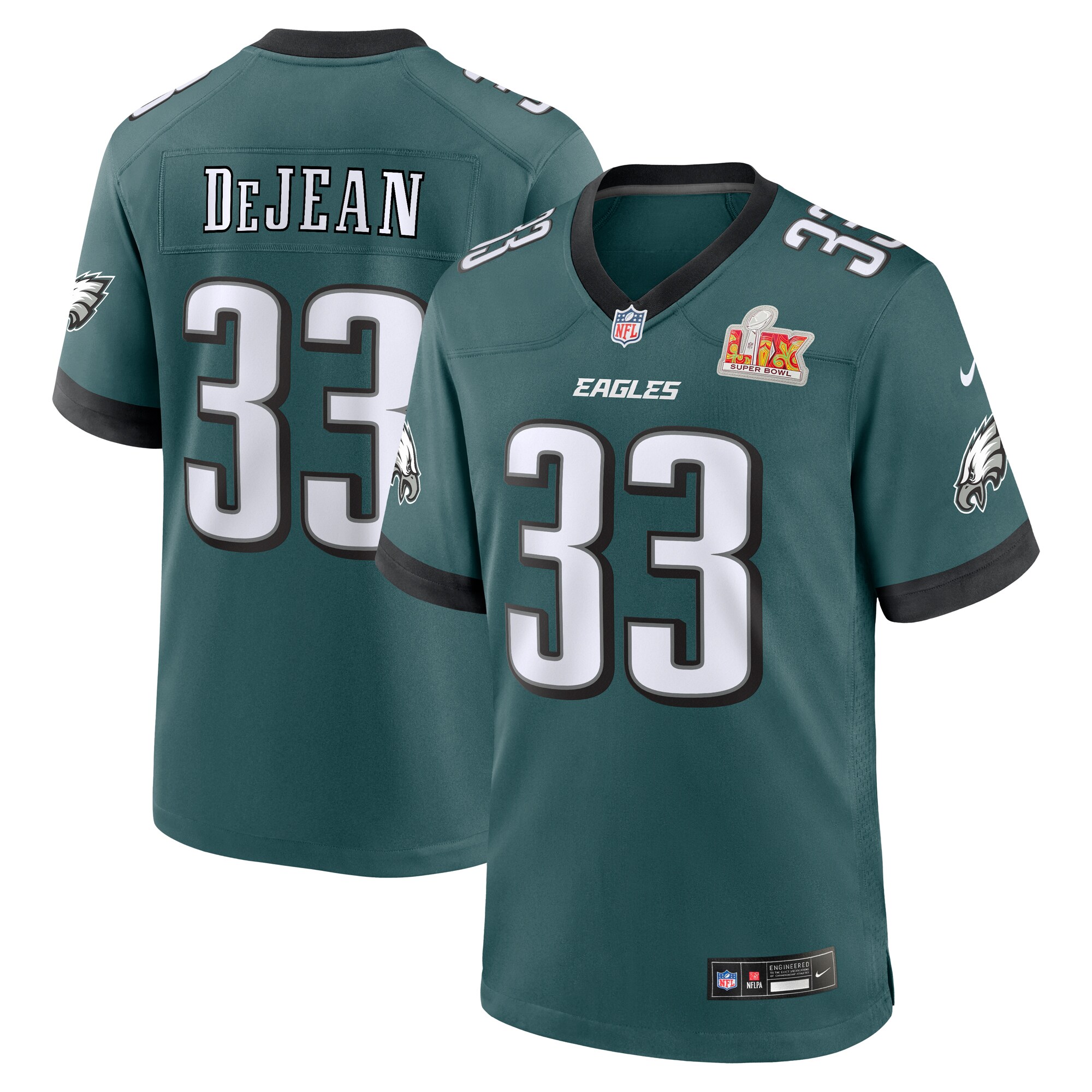 Philadelphia Eagles Cooper DeJean Midnight Green Super Bowl LIX Game Player NFL Jersey Men's