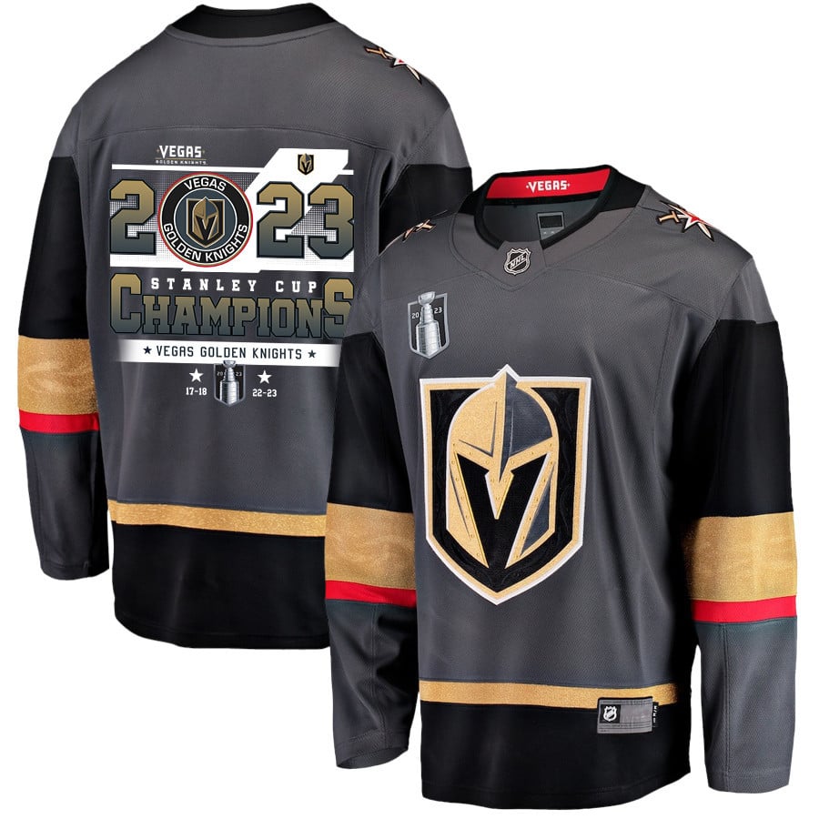 Vegas Golden Knights Championship Success 2023 Stanley Cup Black NHL Jersey Men's
