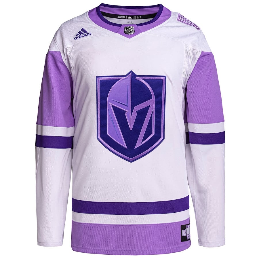 Vegas Golden Knights Fights Cancer Primegreen Custom White/Purple NHL Jersey Men's