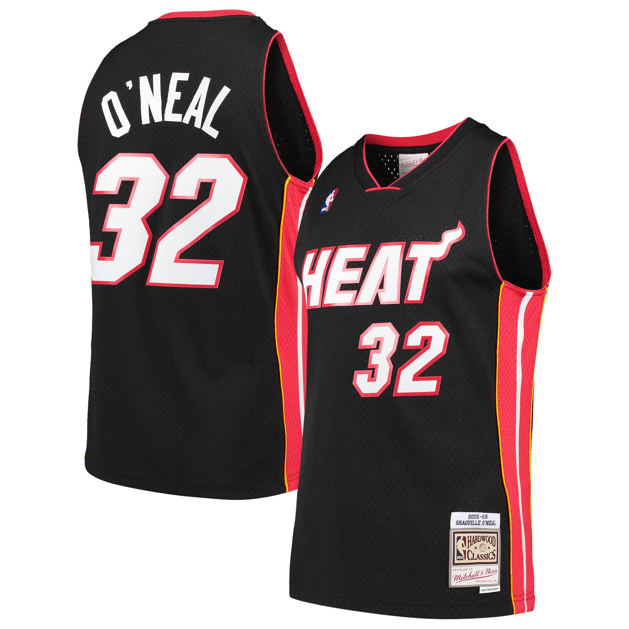 Shaquille O'Neal Miami Heat Mitchell Ness Hardwood Classics Swingman Black NBA Jersey Men's