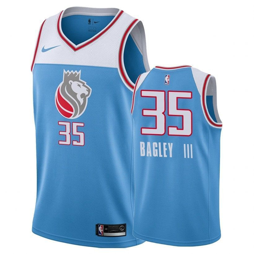 Kings Marvin Bagley ? 35 City Blue NBA Jersey Men's