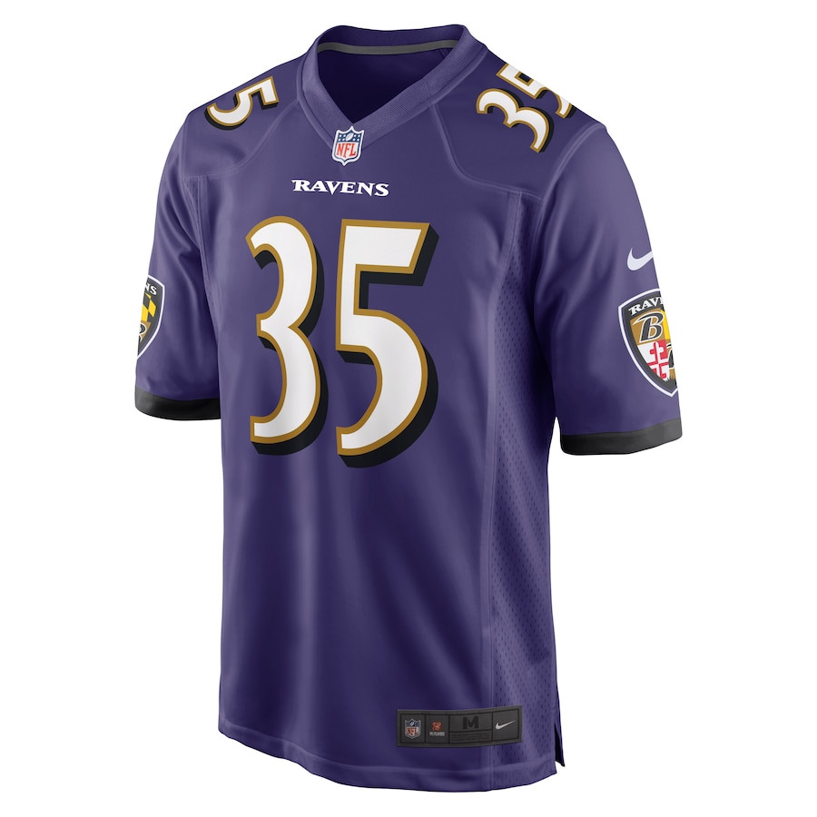 Gus Edwards 35 Baltimore Ravens Game Purple NFL Jersey Men's
