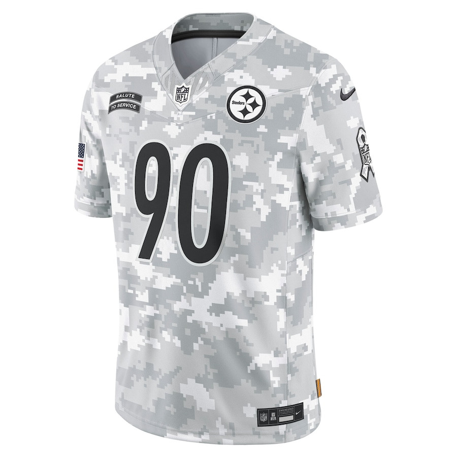 T.J. Watt 90 Pittsburgh Steelers 2024 Salute to Service Limited Arctic Camo NFL Jersey Men's