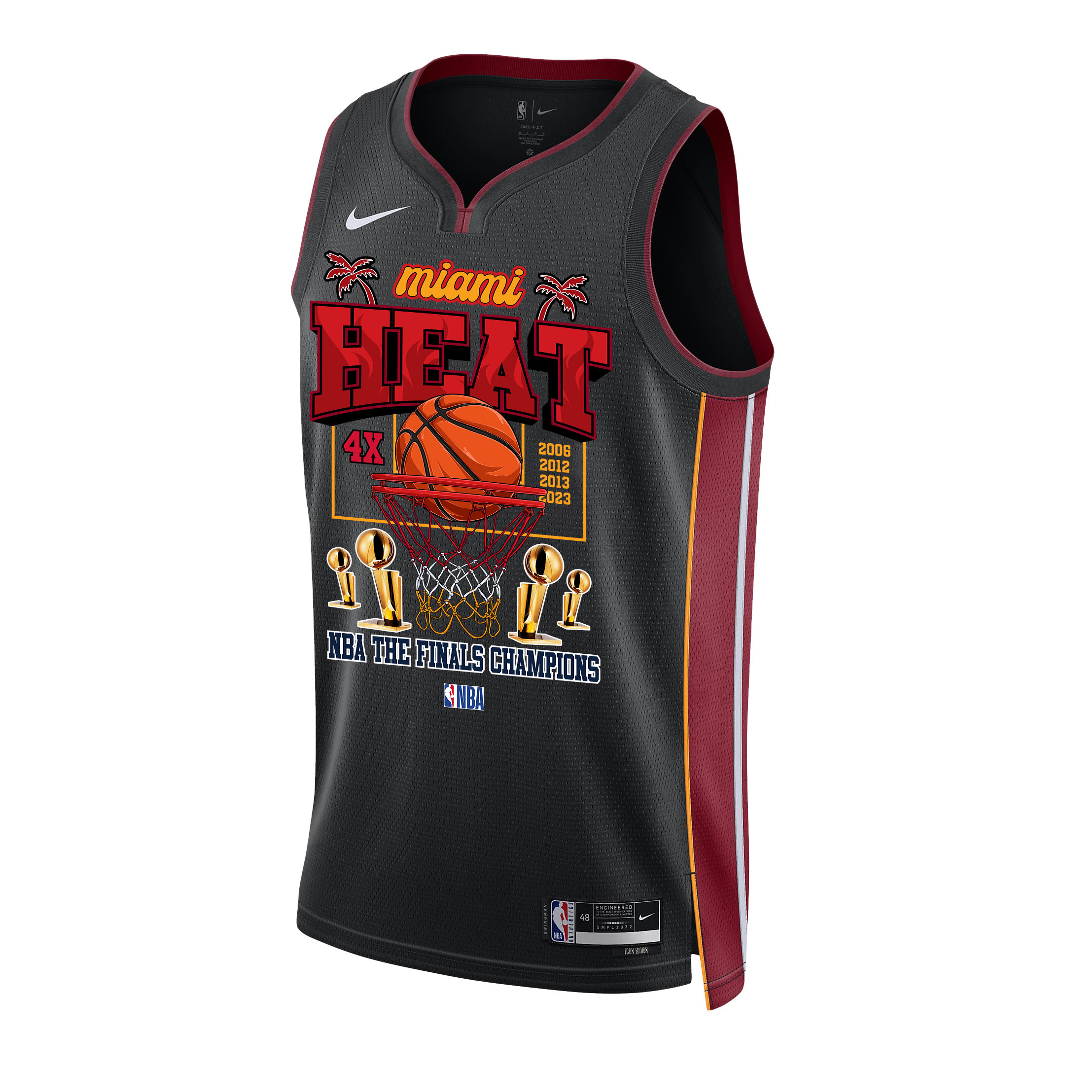 Miami Heat Lineup Road To The Final Champions 2023 Swingman Black NBA Jersey Men's