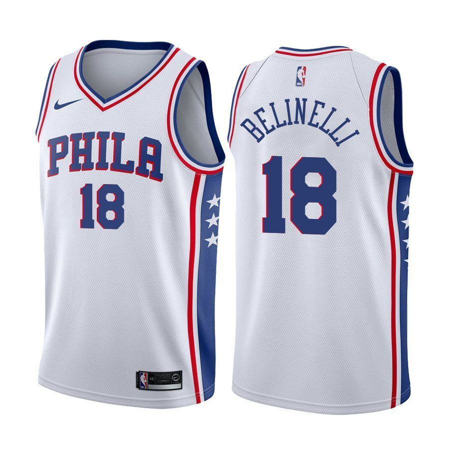 Philadelphia 76ers Marco Belinelli 18 Association Editio White NBA Jersey Men's